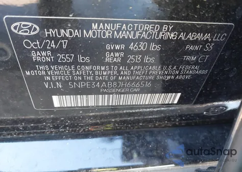 2018 Hyundai Sonata Limited 2.0T из США, поврежденный, VIN 5NPE34AB8JH666516